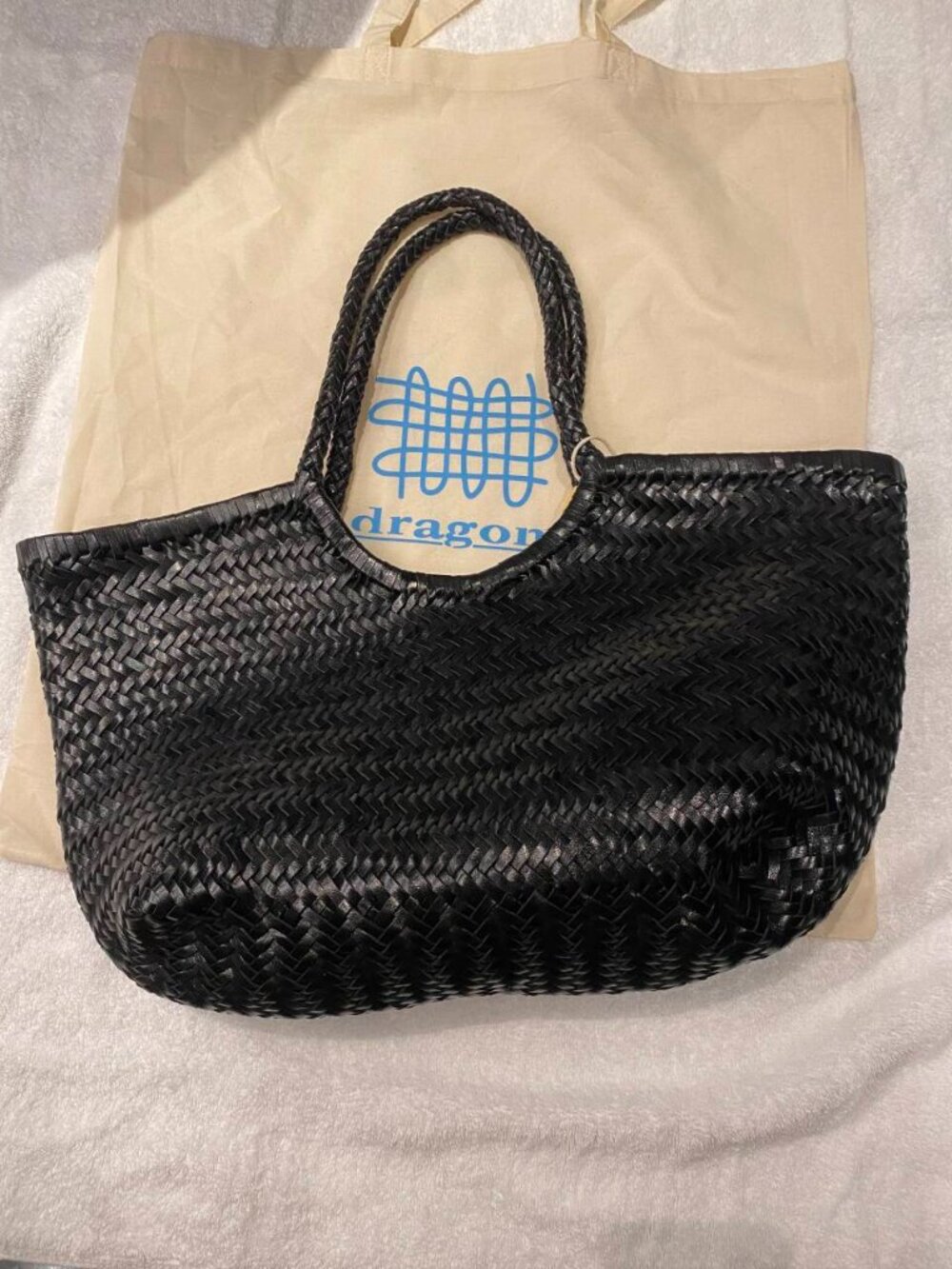 Dragon Diffusion Nantucket Black Woven Tote